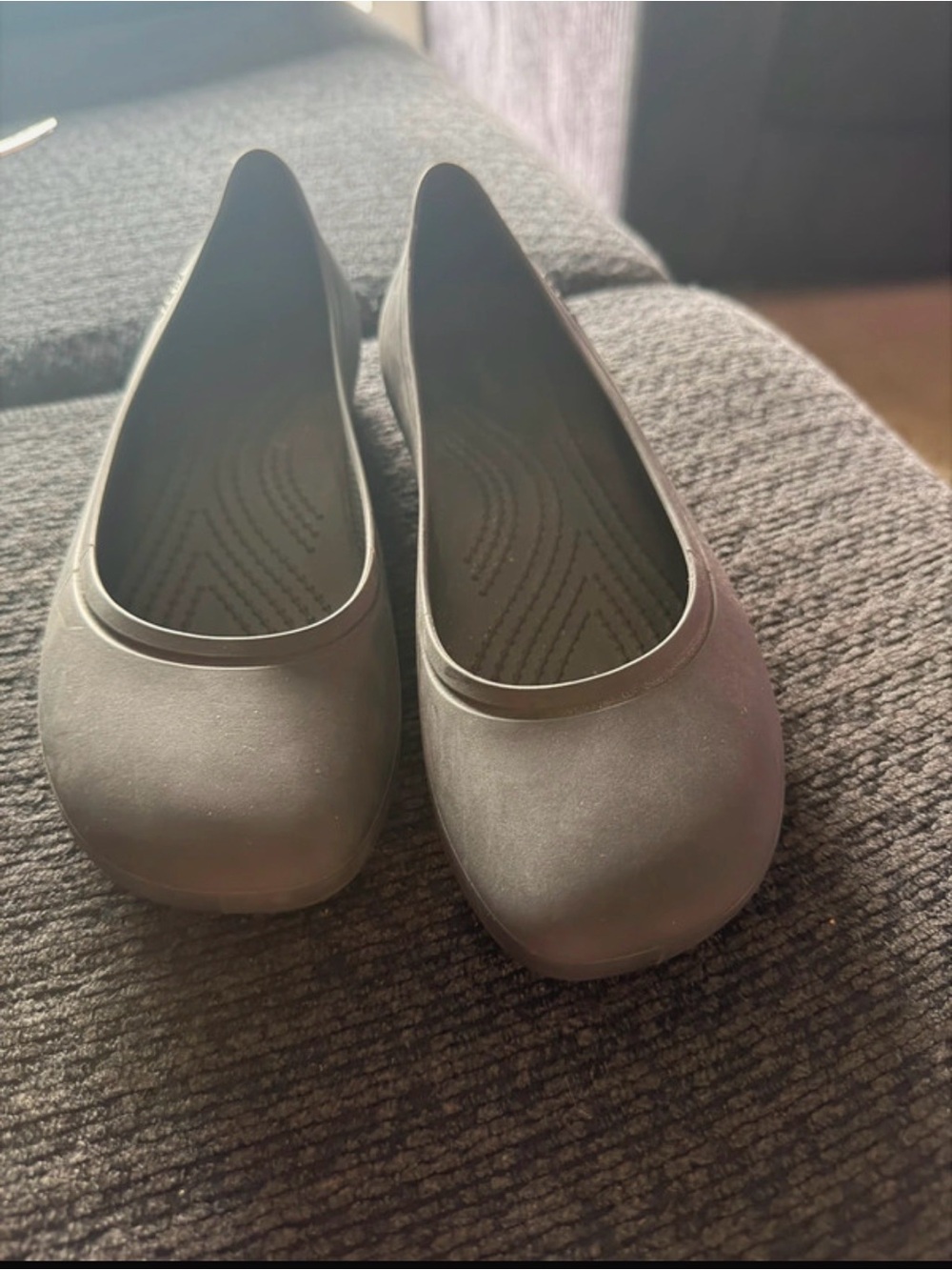 CROCS Women's Slip-On Ballet Flats in Gray